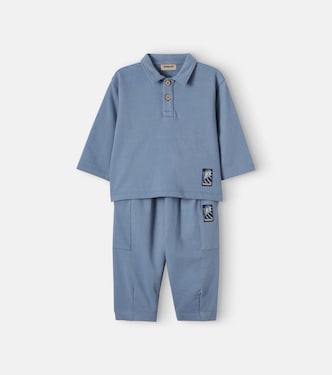 婴幼儿 — Vilhelm棉质Polo衫与裤子套装 | Wheat
