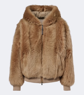 Monili shearling hooded shearling jacket  | Brunello Cucinelli
