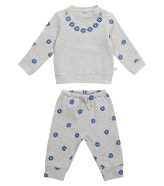 Baby floral cotton sweater and sweatpants set | Stella McCartney Kids