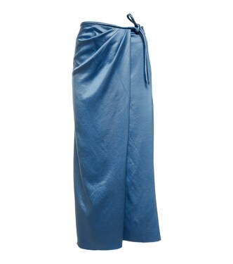 Lea satin wrap midi skirt | Nanushka
