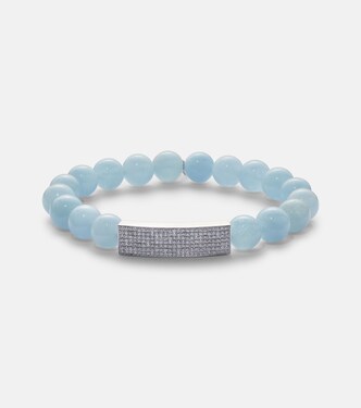 14kt beaded bracelet with diamonds and white gold | Sydney Evan