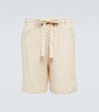 Shorts in misto cotone con occhielli | Commas