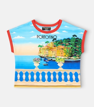Portofino printed cotton jersey T-shirt | Dolce&Gabbana Kids