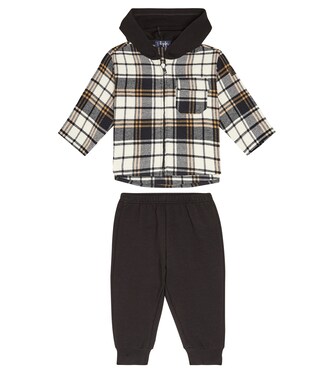 Baby checked hoodie and sweatpants set | Il Gufo