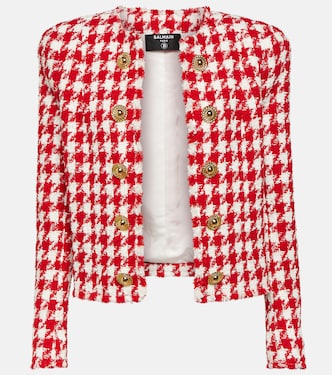 Chaqueta de tweed de pata de gallo | Balmain