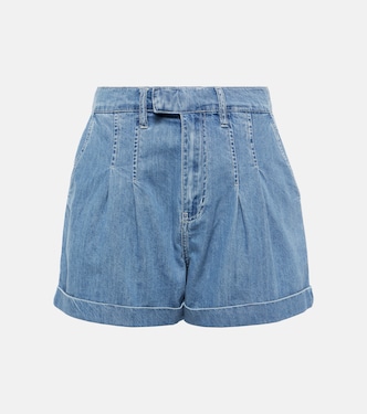 Pleated denim shorts | Frame