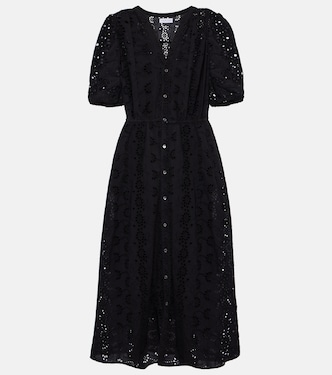 Rorio embroidered cotton midi dress | Velvet