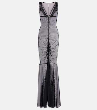 Tara ruched mesh gown | Norma Kamali