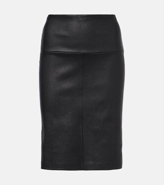Gin leather midi skirt | Stouls