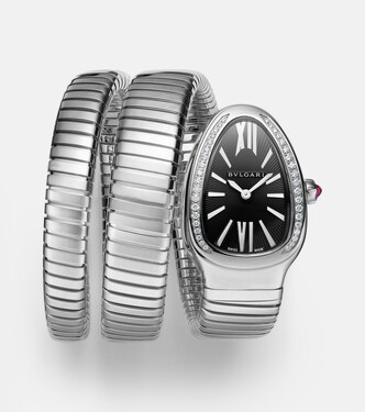 Uhr Serpenti Tubogas mit Diamanten und Rubellit | Bvlgari