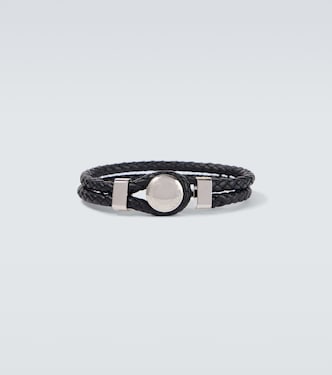 Logo braided leather bracelet | Tom Ford
