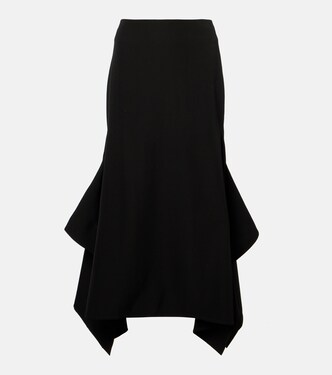 Draped virgin wool midi skirt | Erdem