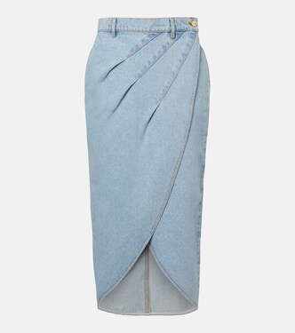 Draped denim midi skirt | Nina Ricci