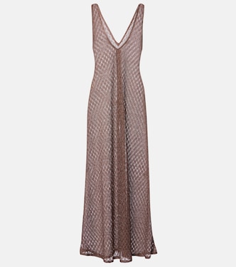 Open-knit lamé maxi dress | Missoni