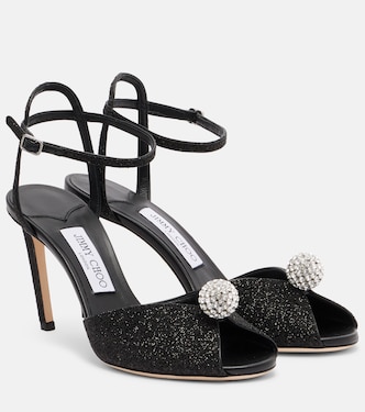Sacora 85 glitter peep-toe sandals | Jimmy Choo