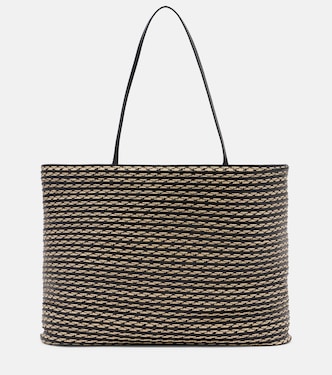 Beau Large leather-trimmed raffia tote bag | The Row