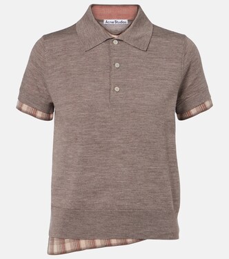Checked layered wool polo sweater | Acne Studios