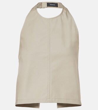Halterneck cotton-blend top | Wardrobe.NYC