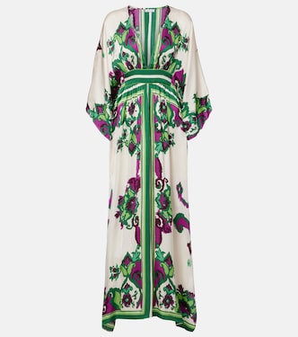 Sol floral satin kaftan | Poupette St Barth