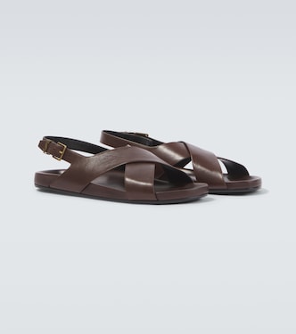 Helios Cassandre leather sandals | Saint Laurent