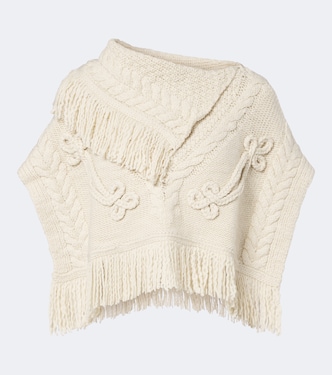 Kacie cable-knit wool-blend poncho | Marant Etoile