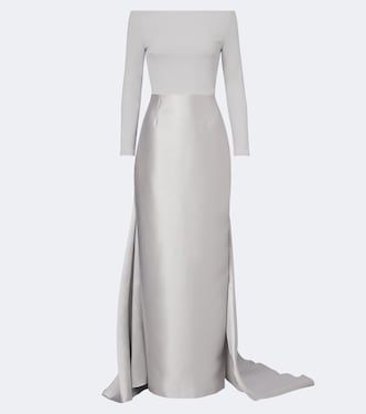 Off-Shoulder Robe Winslow aus Satin und Crêpe | Solace London
