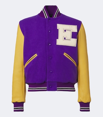 Leather-trimmed wool-blend bomber jacket | ERL