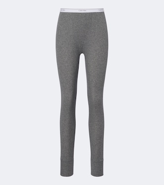 Rosalie ribbed-knit cotton-blend leggings | Calvin Klein Collection