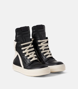 Geobasket high-top leather sneakers | Rick Owens Kids