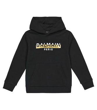 Logo cotton hoodie | Balmain Kids