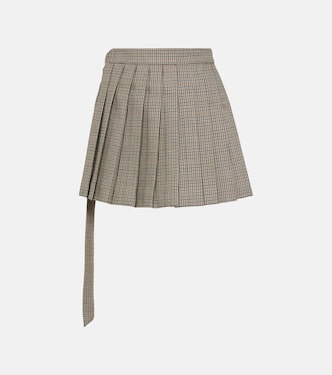 Minifalda de lana virgen de pata de gallo | Ami Paris