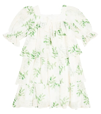 Bow-detail printed tiered dress | Patachou