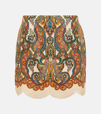 Minifalda Ottie de lino con paisley | Zimmermann