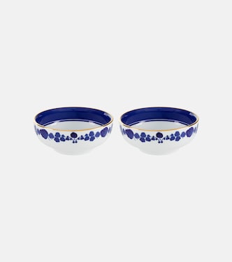 Wildbird Blue set of 2 porcelain snack bowls | La DoubleJ