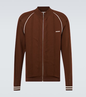 Chaqueta deportiva en mezcla de algodón con logo  | Miu Miu