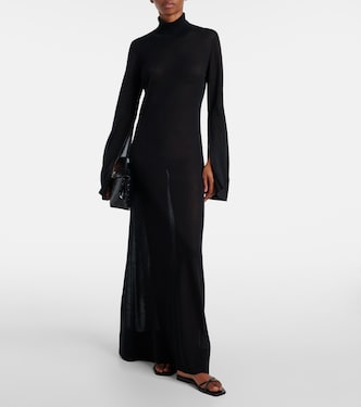 pink maxi knit dress PRETTYGARDEN Women's Fall Fashion Long Sleeve Maxi Dress Ribbed Knit B main image 0