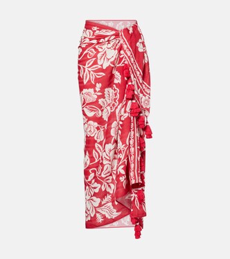 Cashew And Birds printed cotton beach cover-up | Farm Rio