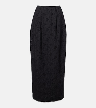 Salma embroidered cotton maxi skirt | Posse