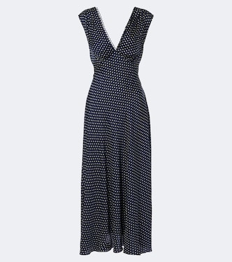 Abito midi Tahlia in misto seta a pois | Dôen