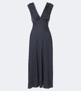 Tahlia polka dot silk-blend midi dress | Dôen