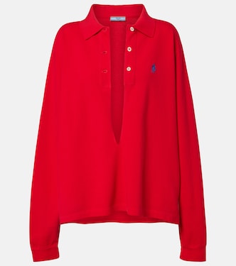 Logo cotton piqué polo shirt | Prada