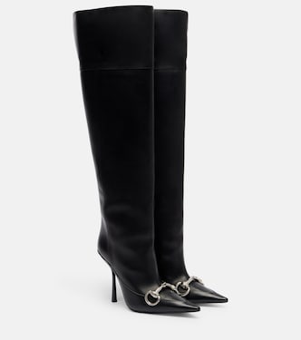 Boulevard Horsebit leather knee-high boots | Gucci