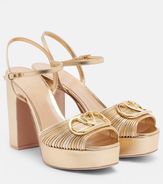 VLogo Signature leather platform heels | Valentino Garavani