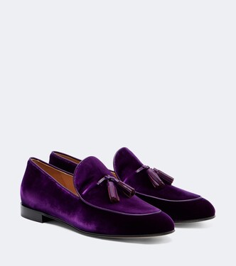 Mocassini in velluto con nappine | Gianvito Rossi