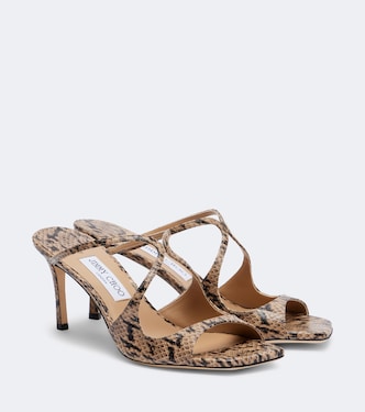 Anise snake-effect leather mules | Jimmy Choo