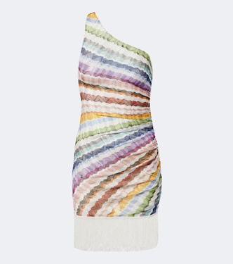 Chevron fringed one-shoulder beach dress | Missoni