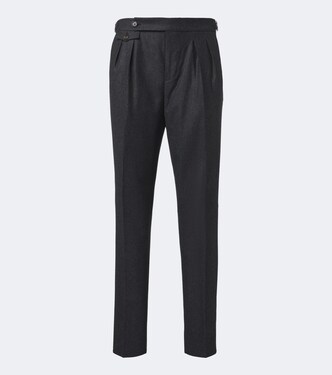 Virgin wool flannel slim pants | Brunello Cucinelli