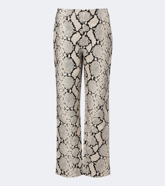 Snake-effect leather straight pants | Róhe