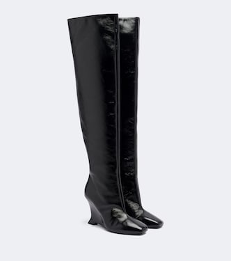 Leather over-the-knee boots | Balmain