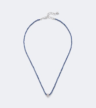 Infinite 18kt white gold beaded necklace with sapphires and diamonds | Suzanne Kalan
